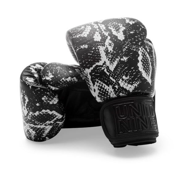 UNIT NINE Black Python Boxing Gloves