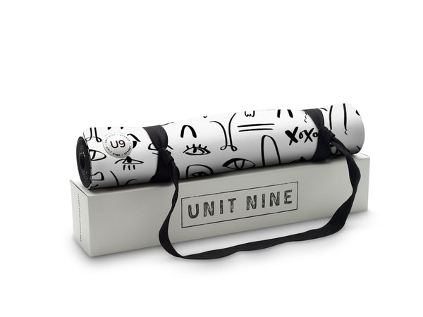 UNIT NINE White Art Work Yoga Mat